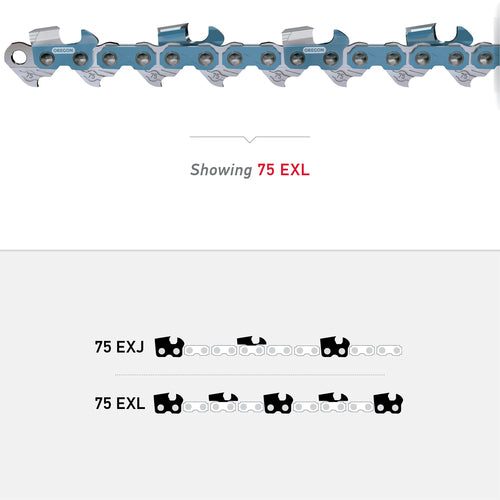 Oregon PowerCut™ 75EXL (3/8" x .063") Full Chisel Chain (84DL)
